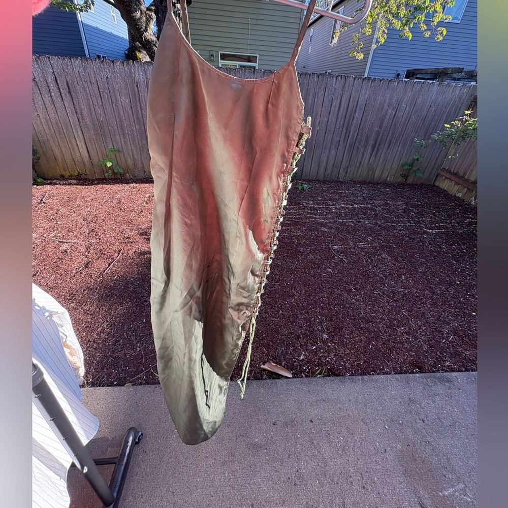 Silk Long Green Dress